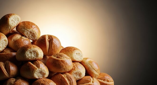 A large quantity of golden brown baked goods cooling immediately after removal from the oven, showing delicious texture and warm tones, crafted, abundance, baked