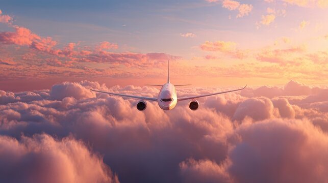 airplane at sunset, airplane in the sky, plane in the sky, airplane in the sky at sunset, airplane in the clouds airplane flying over the clouds, airplane flying above the clouds