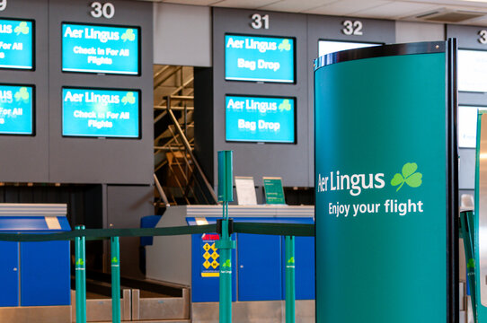 Aer Lingus check-in desks at Belfast International Airport
