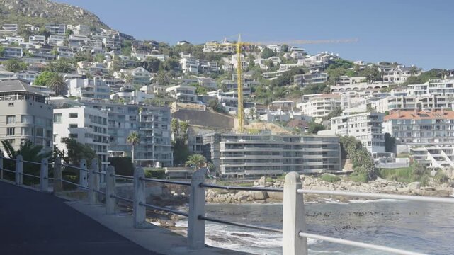 View of Bantry Bay, Sea Point, Near Cape Town, South Africa.