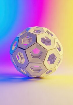A complex geometric sphere composed entirely of interconnected pentagonal plates, forming a rigid, white, abstract structure, engineering, graphic, rigid