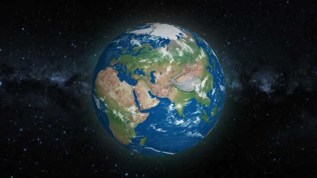 Iran Map | Planet earth from space. Realistic world globe spinning on Iran, Tehran,Persia, Strait of Hormuz 4K Video Background animation.
