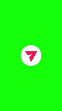 Message Send Icon Animation Pack &ndash; Paper Plane Click UI | Vertical 4K Green Screen. Each style comes with and without a finger-clicking animation. Icons change to a vibrant pink-red after interaction.