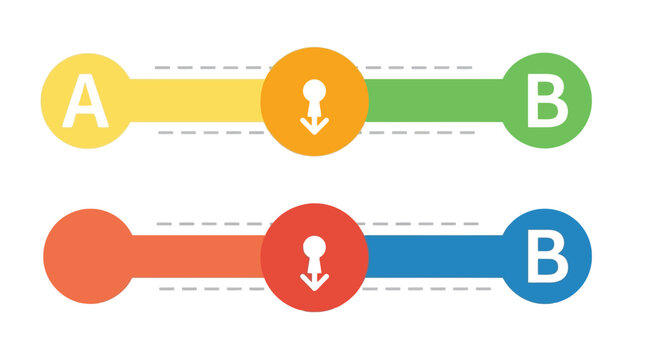 Vector illustration of abstract infographic timeline template with two horizontal bars and keyhole icons