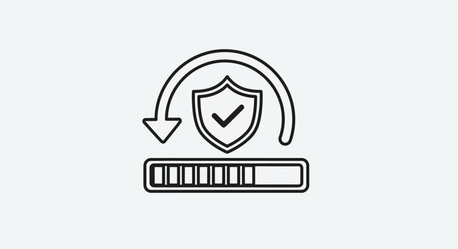 Security update progress bar with shield icon