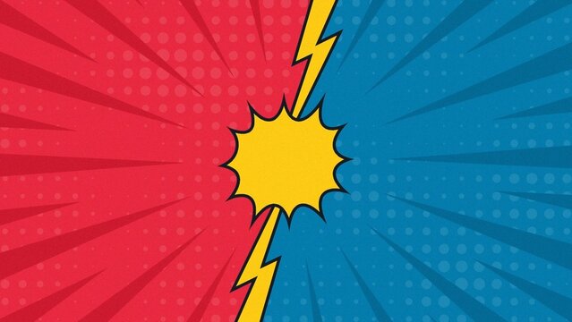Versus Cartoon Fight VS Battle Blue Red Animated Background