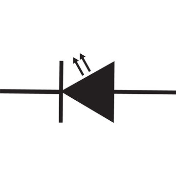 Light emitting diode reverse biased solid icon vector illustration