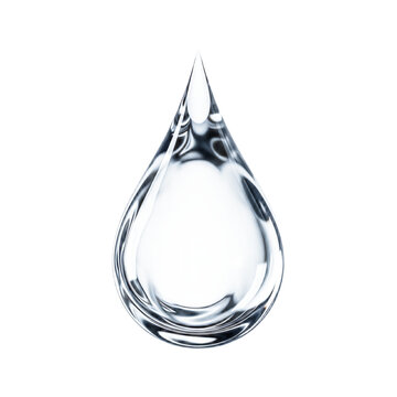 Minimalist silver teardrop pendant isolated on white background