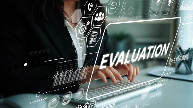 Business Evaluation Process with Technology Graphics and Data Analytics in Modern Office Setting. Asymptotic smart data analytic.