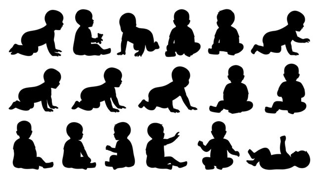 baby development stages silhouette