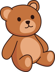 Obraz premium Cute brown teddy bear sitting and smiling isolated on a white background