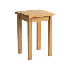 Fototapeta premium Oak wood stool isolated on white background
