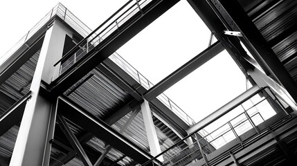Fototapeta premium Industrial building structure steel framework.
