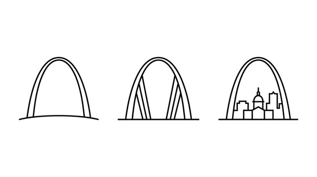 Gateway Arch Line Art Evolution