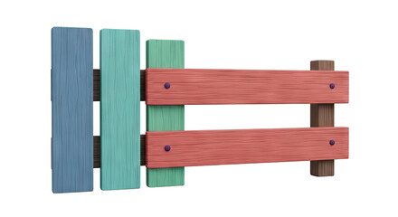 Fototapeta premium Colorful Wooden Fence Section