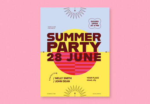 Minimal Summer Party Event Poster