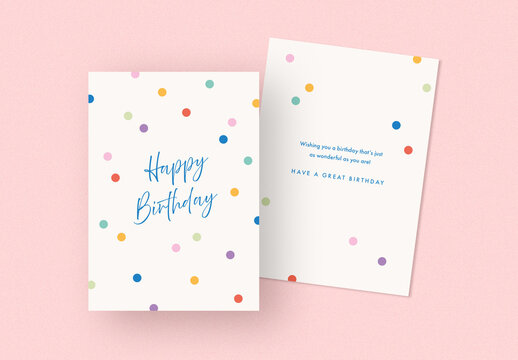 Minimal Birthday Card with Confetti