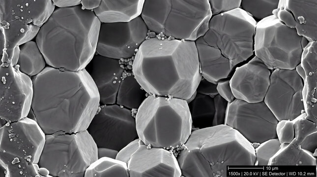 Material structure under scanning electron microscope magnification