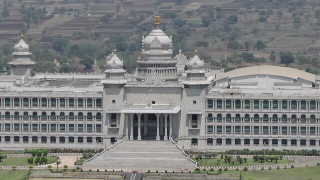 Vidhana Soudha Government Building in Bengaluru Karnataka India Aerial View