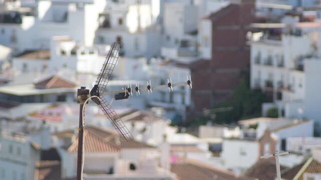 Old antenna rf receiving television signal