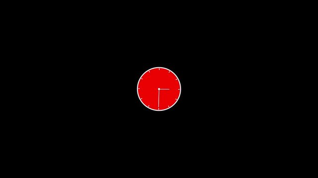 Clock icon 4k Animation. clock icon animation with black background. 