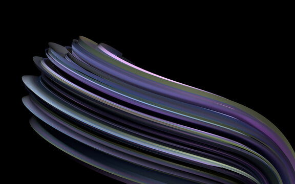 Elegant Iridescent Ribbon Abstract 3D Digital Render
