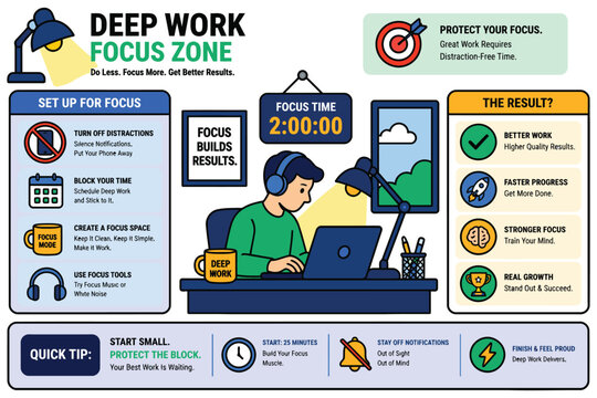 Deep work focus zone: techniques and benefits for enhanced productivity