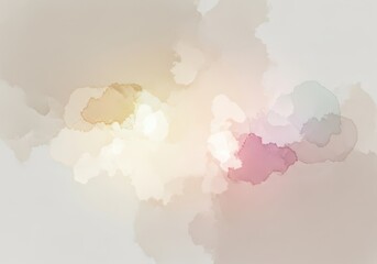 Obraz premium Muted watercolor wash background featuring delicate beige, cream, and subtle pink tones, creating a tranquil artistic backdrop, fine, decorative, surface