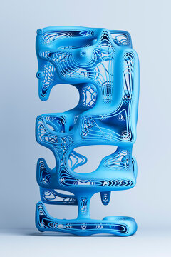 3D woven line sculpture with open frame and tubular flow