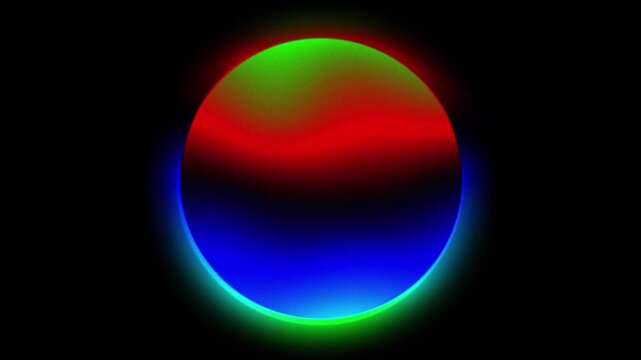 Abstract neon gradient sphere glowing orb colorful light circle futuristic digital background
