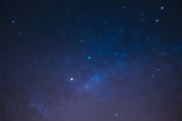 Fototapeta premium Deep indigo night sky filled with scattered bright stars and cosmic dust clouds