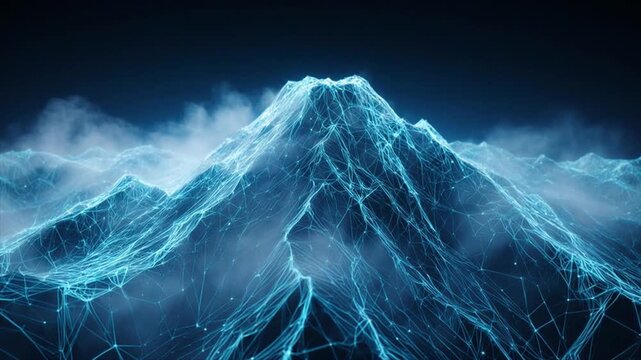 デジタル地形図トポグラフィー電光パルス・マクロクローズアップ4K映像素材