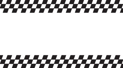 Checkered racing stripes border with white copy space for text © MdAshraf