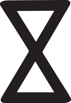 Letter P Rune Style Symbol Silhouette Icon - A Minimalist, Abstract Geometric Shape Representing Timelessness and Connection