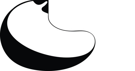 A Minimalist Abstract Human Figure Silhouette Logo Icon, rendered in striking black and white, embodying simplicity and modern design principles suitable for diverse branding applications © Yesmin