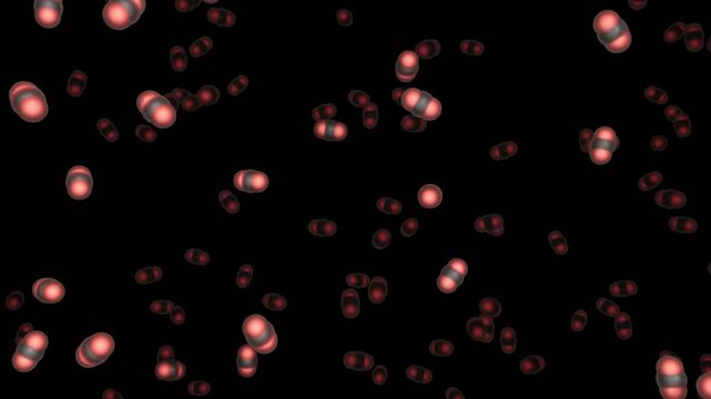 Brownian Motion of Carbon Dioxide CO2 Molecules in a Gas Mixture with Black Background