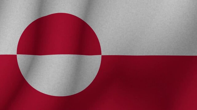 The flag of the Greenland. The evolving Greenland flag in 3d format. 1080p HD animation for presentation