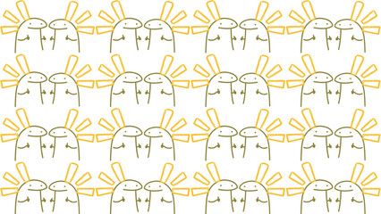 Obraz premium Cute cat sun pattern background