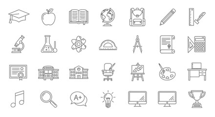 Education icons and learning symbols. © Ami Triyatmi