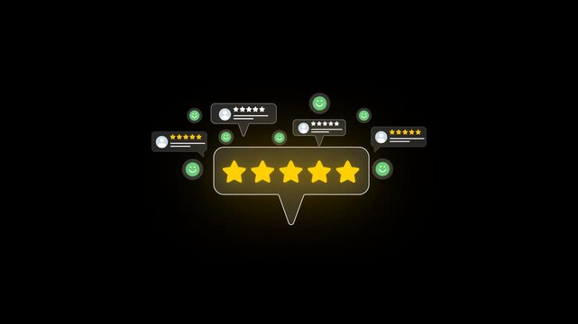 Five Star Customer Rating and Positive Review on Smartphone &ndash; Excellent Service and User Satisfaction Concept