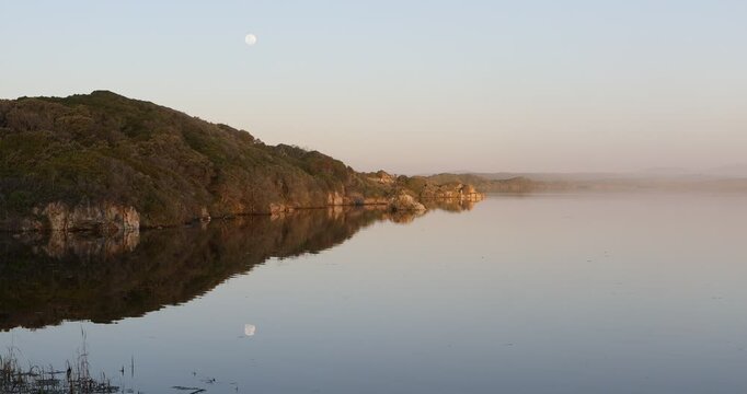 placid lagoon  at sunset, Grotto Beach, Hermanus, South Africa