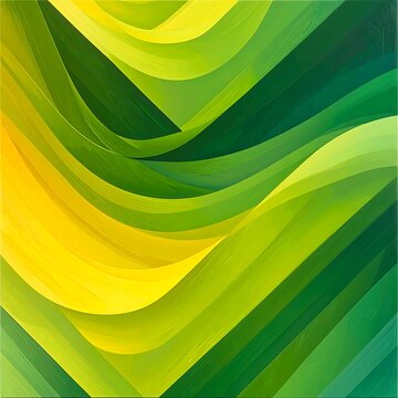 Vibrant green and yellow abstract waves