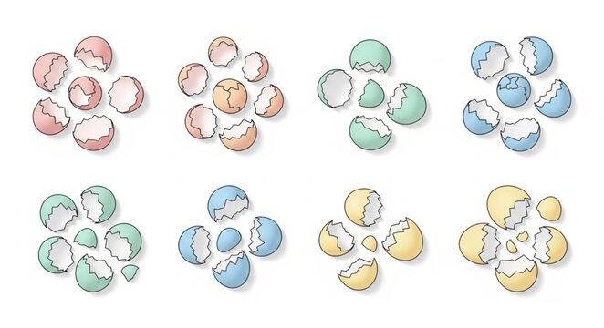 Collection of colorful gemstones arranged in floral patterns.