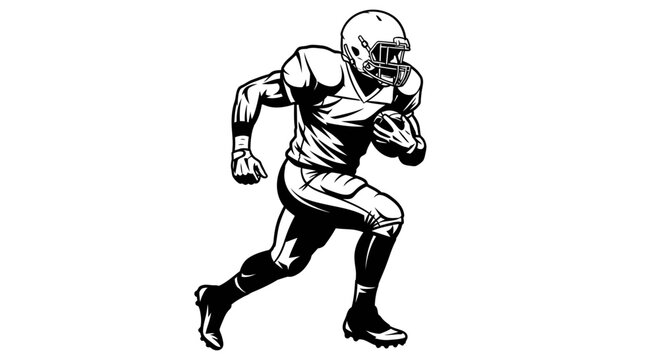 American football player running with ball