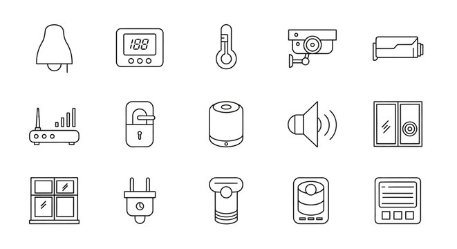 Smart Home Automation Control Panel Icons.
