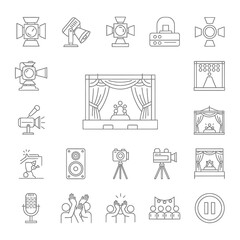 Fototapeta premium Performance and event icons collection
