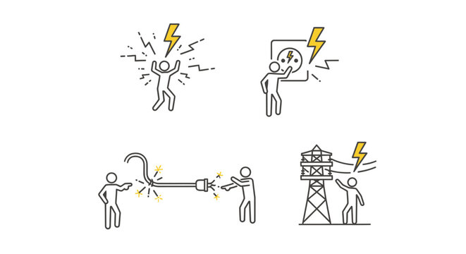 People experiencing electric shock pain.