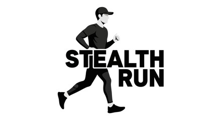 Obraz premium Dynamic Runner Silhouette Stealth Run Graphic Design