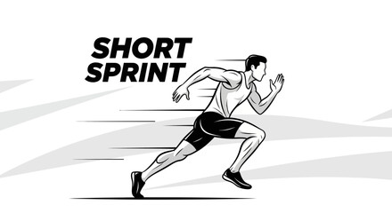 Fototapeta premium Dynamic Illustration Of Sprinter In Motion, Capturing Speed And Athleticism Perfectly