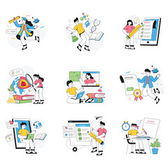Fototapeta premium School and Education Vector illustration EPS FIle Set 01